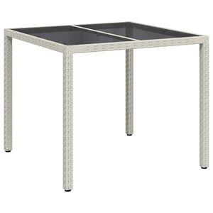 vidaXL Tuinstafel Wit 90 x 90 x 75 cm poly rattan