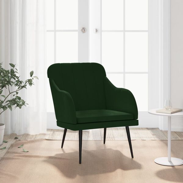 vidaXL Fauteuil 63x76x80 cm fluweel donkergroen