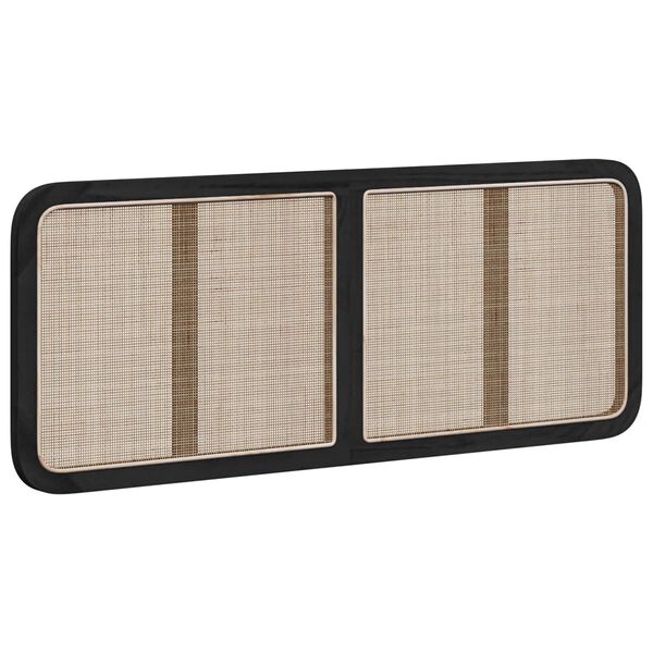 vidaXL Hoofdbord met hoofdeinde Zwart 140 x 55 x 3 cm Rattan
