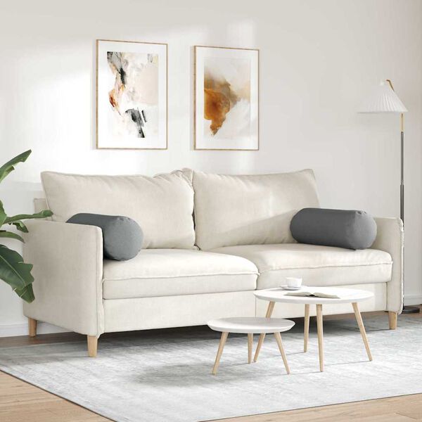 vidaXL Bolster Kussens 2 stuks Donkergrijs &Oslash; 25 x 70 cm Stof