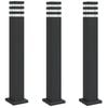 vidaXL Vloerlampen voor buiten 3 st 80 cm aluminium zwart