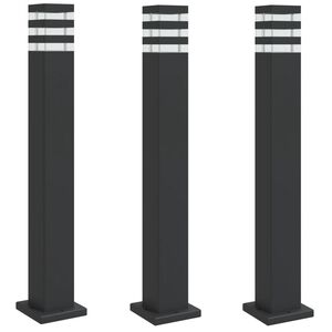 vidaXL Vloerlampen voor buiten 3 st 80 cm aluminium zwart