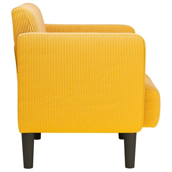 vidaXL Fauteuil met armleuningen 54 cm corduroy stof lichtgeel