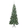vidaXL Hoek Kunstkerstboom met 300 LED Groen 180 cm PVC en Metaal