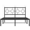 vidaXL Bedframe met hoofdbord metaal zwart 120x200 cm