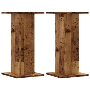 vidaXL Plantenstandaards 2 st 30x30x60 cm bewerkt hout oud houtkleurig