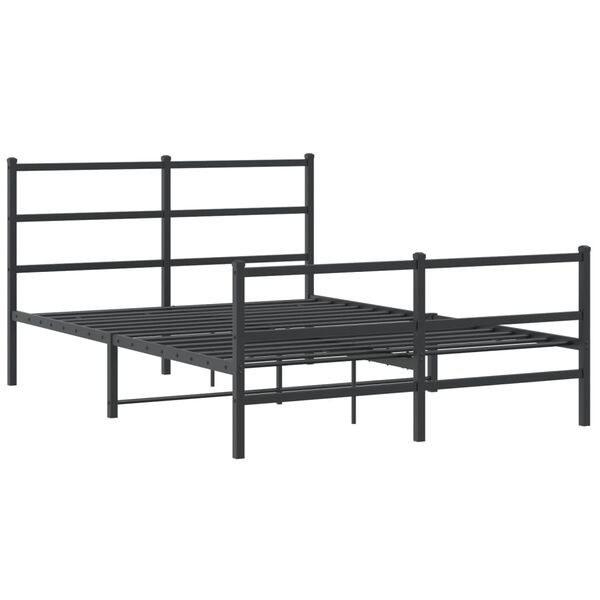 vidaXL Bedframe met hoofd- en voeteneinde&nbsp;metaal zwart 140x200 cm