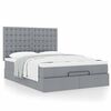 vidaXL Ottoman bed met matras 140x190cm stof lichtgrijs