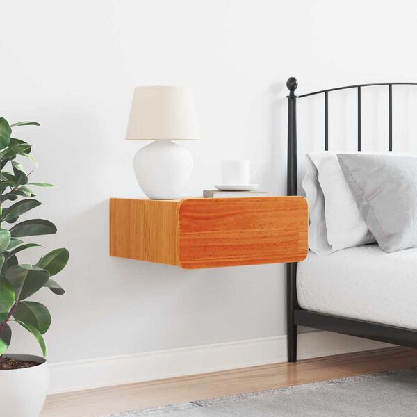 vidaXL Nachtkastje Wasbruin 39 x 34 x 16,5 cm Massief grenenhout