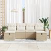 vidaXL Tuin Sofa Set met kussen met opslag 6 pcs Beige poly rattan