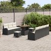 vidaXL Tuin Sofa Set met kussen met opslag 10 pcs Zwart en Crème