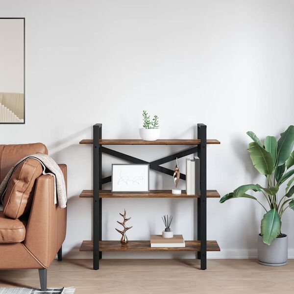 vidaXL Boekenkast Gerookt eiken 100 x 33,5 x 102 cm Bewerkt hout