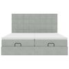 vidaXL Ottoman bed met matrassen 200x200cm fluweel lichtgrijs