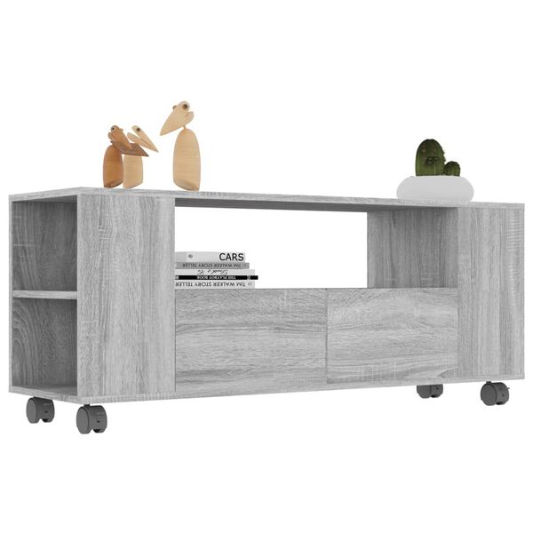 vidaXL Tv-meubel 120x35x48 cm bewerkt hout grijs sonoma eikenkleurig