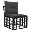 vidaXL Modulaire Outdoor Armloze Sofa Eenheid Zwart 62 x 55 x 70 cm