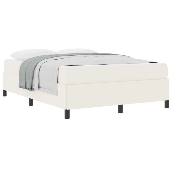 vidaXL Bedframe met matras Cr&egrave;me 140 x 200 cm Stof