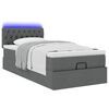 vidaXL Bed poef met matras en LED's stof 80x200 cm donkergrijs