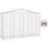 vidaXL Schanskorven 9 st gewelfd 200x50x120/140 cm ijzer