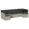 vidaXL Tuin Sofa Set 7 pcs Lichtgrijs Poly riet