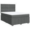 vidaXL Boxspring met matras stof donkergrijs 160x200 cm