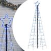 vidaXL LED-kerstboom met spikes 220 LEDs 180 cm blauw
