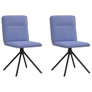 vidaXL Eetkamerstoelen 2 st stof jeansblauw