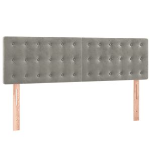 vidaXL Hoofdborden 144x5x78/88 cm fluweel lichtgrijs