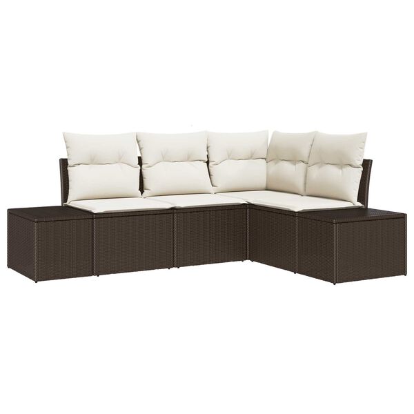 vidaXL Tuin Sofa Set 4 pcs Bruin poly rattan