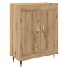 vidaXL Hoge kast 2 pcs Artisan Eiken Bewerkt hout