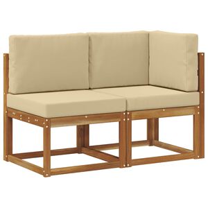 vidaXL Outdoor Midden- en Hoeksalon 2 Stuk Natuurlijk en Beige