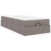 vidaXL Bedframe met matras met matras 2 pcs Taupe Stof