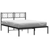 vidaXL Bedframe met hoofdbord metaal zwart 160x200 cm