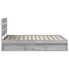 vidaXL Bedframe Grijs Sonoma 150 x 200 cm Massief grenenhout