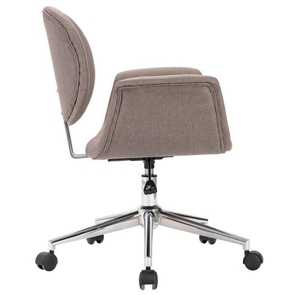 vidaXL Eetkamerstoelen 4 st draaibaar stof taupe