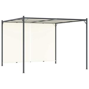 vidaXL Pergola met verstelbaar dak 3x3 m staal cr&egrave;mewit