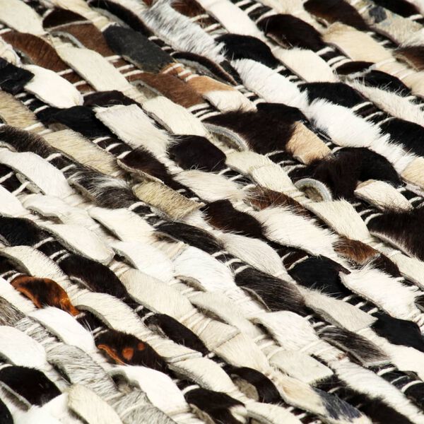 vidaXL Vloerkleed 120x170 cm echt harig leer zwart en wit