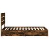 vidaXL Opslag bed met lade Gerookt eiken 70 x 190 cm Bewerkt hout