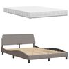 vidaXL Bed met matras "Hanko" stof taupe 120x200 cm