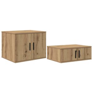 vidaXL Opbergkast 2 st Artisan Eiken 127 x 41 x 40 cm Bewerkt hout