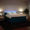 vidaXL Boxspring met matras fluweel blauw 180x200 cm