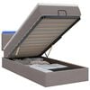 vidaXL Ottoman Bed met Matrassen en LED Taupe 90 x 190 cm Stof