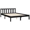vidaXL Bedframe met hoofdbord massief hout zwart