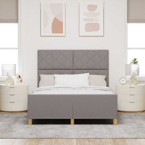 vidaXL Bedframe met hoofdeinde Taupe 160 x 200 cm Stof