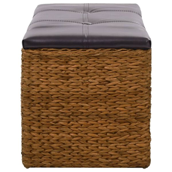 vidaXL Bankje met 2 manden 71x40x42 cm zeegras bruin