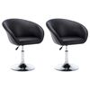 vidaXL Eetkamerstoelen draaibaar 2 st kunstleer zwart