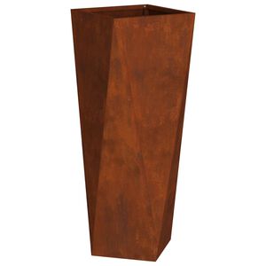 vidaXL Plantenbak Roestig 30 x 30 x 75 cm weervast staal