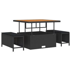 vidaXL Tuin Eetset Zwart Poly riet