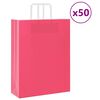 vidaXL Papieren zakken 50 st met hengsels 32x12x42 cm roze