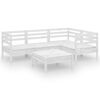 vidaXL 5-delige Loungeset massief grenenhout wit