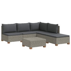 vidaXL 6 st Rieten Loungeset met Kussens GENDT Natuurlijk rattan